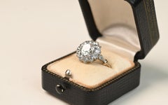 Verlobungsring mit 1,50 Karat. GIA-Diamantring im alten europäischen Schliff, 18 Karat Gelbgold