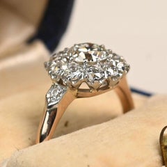 Old European Cut Diamond Halo Engagement Ring (Approx 0.70-Carats) Yellow Gold