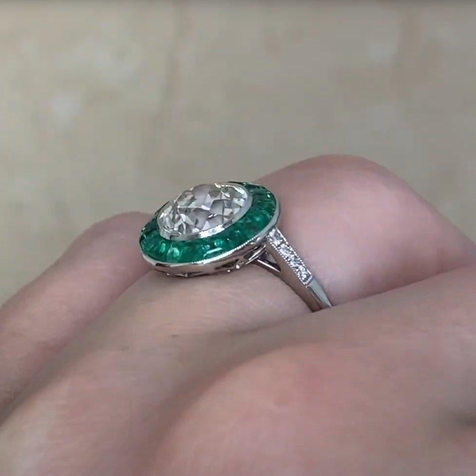 Old European Cut Diamond Halo Ring (GIA Approx. 2-Carats), VVS2, Platinum In Excellent Condition For Sale In New York, NY