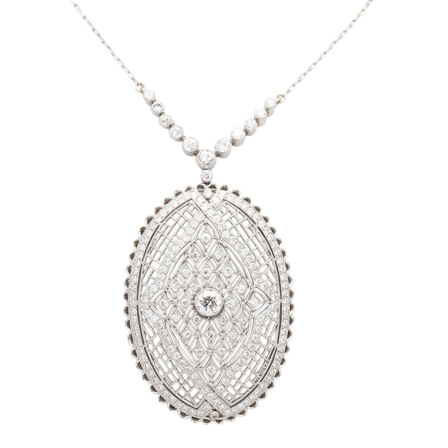 Collier de diamants taille européenne ancienne Pour femmes en vente