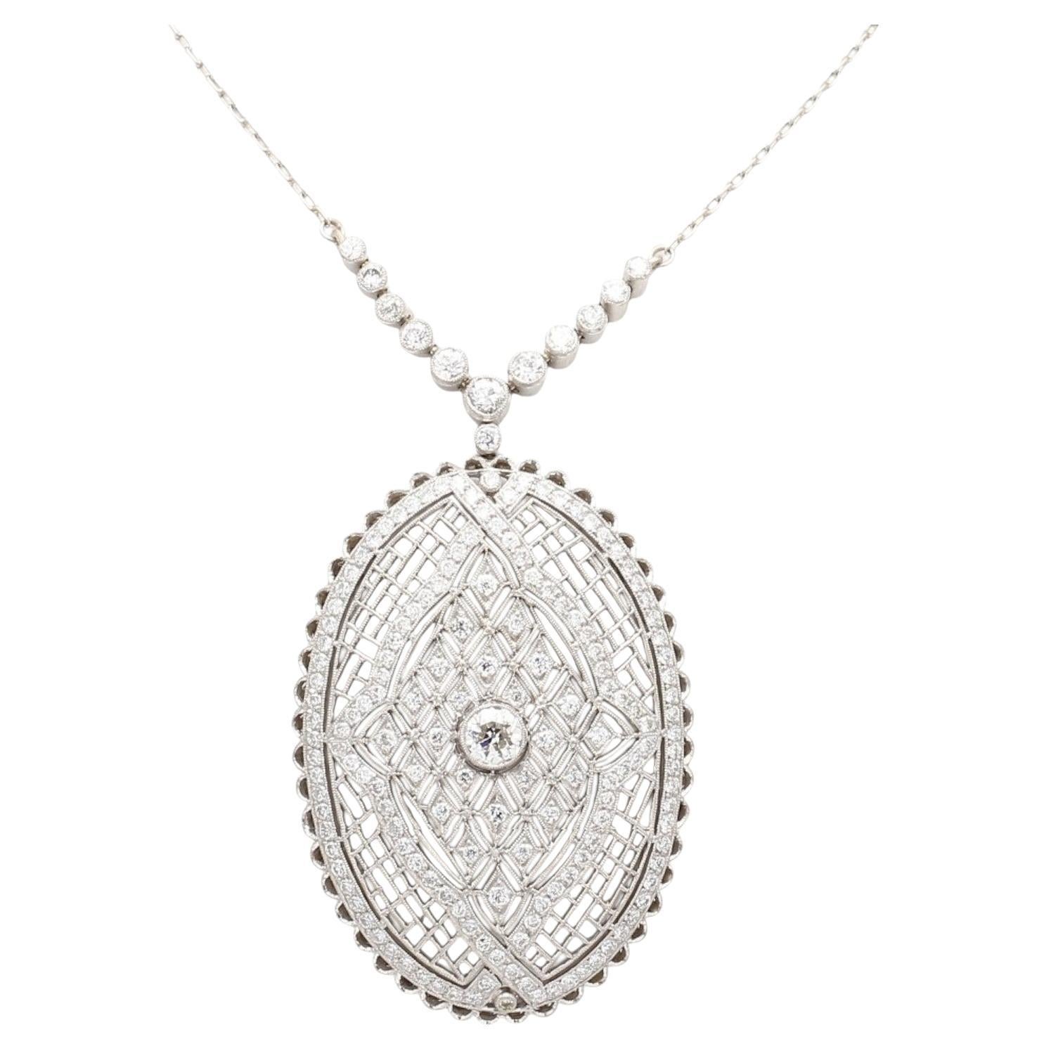 Collar de diamantes talla europea antigua