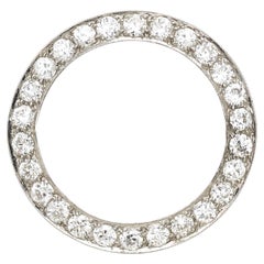 Old European Cut Diamant Platin Kreis Brosche
