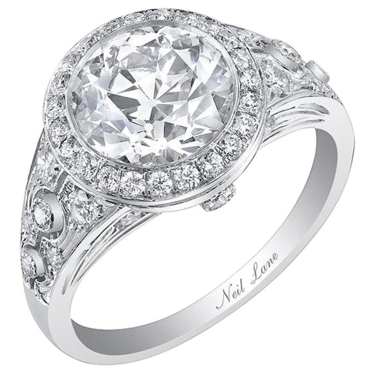 Neil Lane Couture Old European Cut Diamond, Platinum Ring For Sale at  1stDibs
