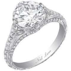 Neil Lane Couture Old European Cut Diamond, Platinum Ring