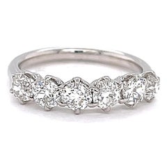 Old European Cut Diamond Platinum Six Stone Ring