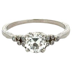 Alter europäischer Diamant Platin Vintage Verlobungsring