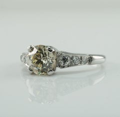 Old European Cut Diamond Ring .90ct Platinum 1.08ct TDW Vintage Engagement