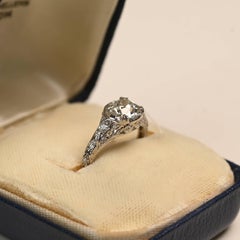 Antique Old Euro Diamond Prong-Set Ring (Approx. 1.10-Carats), Platinum