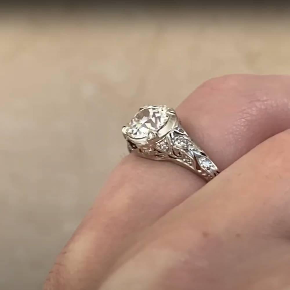 Édouardien Bague en diamant ancien de taille européenne (GIA environ 1,10 carats), platine, vers 1910 en vente