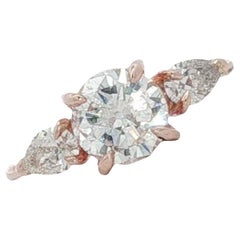 Old European Cut Diamond Rose Gold Vintage Engagement Ring