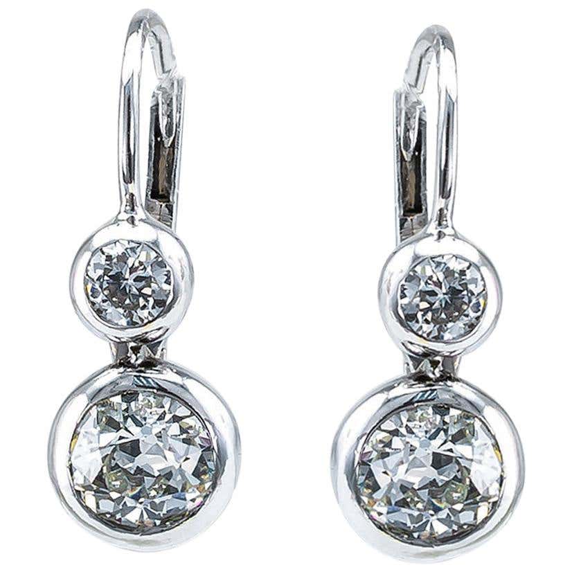 Silver and gold drop earrings Clearance