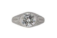 Old European Cut Diamond Solitaire Bezel Set Ring