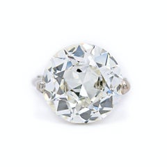 Old European Cut Diamond Solitaire Ring, 9.62 Carat, I-VS2, circa 1900