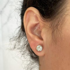 Old European Cut Diamond Stud Earrings in Platinum