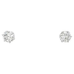 Old European Cut Diamond Stud Earrings in Platinum