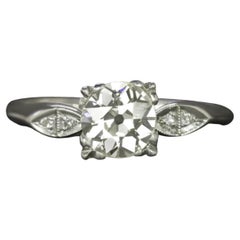 Old European Cut Diamond Vintage Estate 14K White Gold Engagement Ring