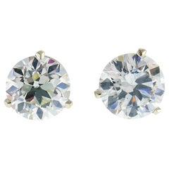 Old European Cut Diamond White Gold Stud Earrings