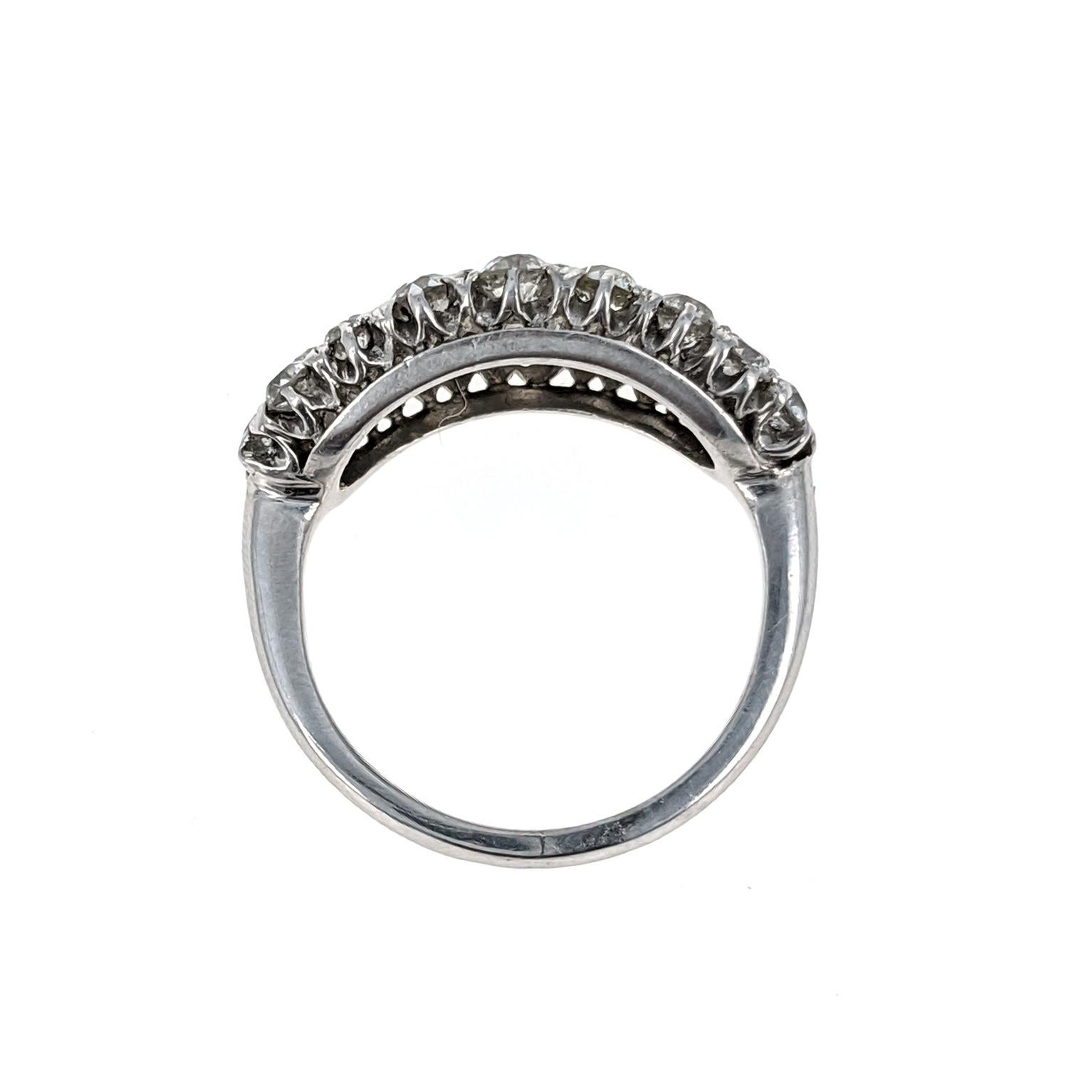 Modern Old European Cut Diamond Platinum Ring