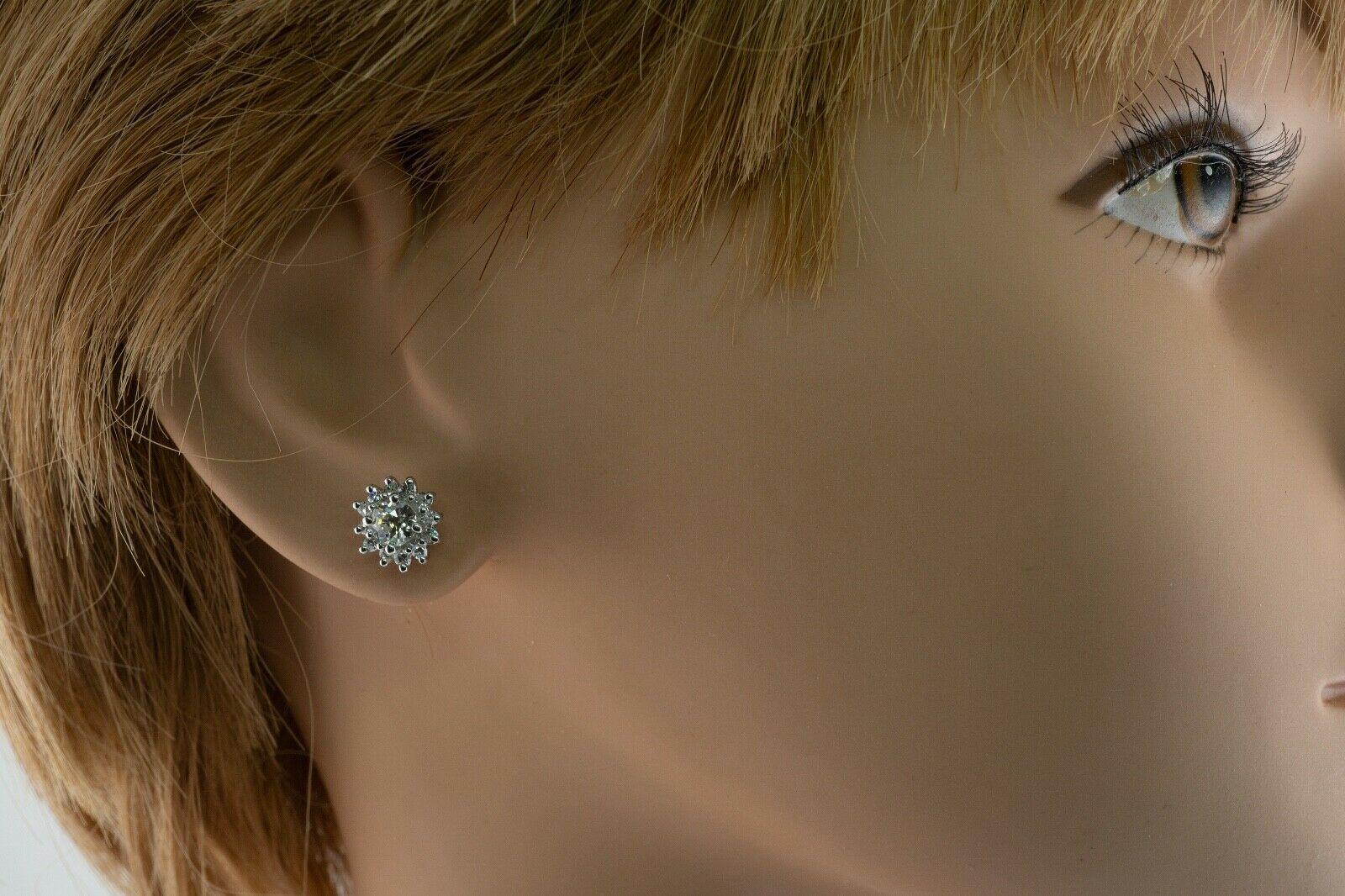 Old European Cut Diamanten Ohrringe 14K Weißgold Ohrstecker 1.72cttw im Zustand „Gut“ im Angebot in East Brunswick, NJ