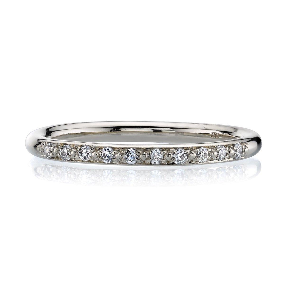 Handcrafted Jamie European Cut Diamond Pave Half Eternity Band by Single Stone In New Condition For Sale In Los Angeles, CA
