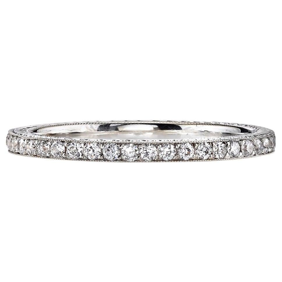 For Sale:  Handcrafted Molly Old European Cut Diamond Eternity Band by Single Stone 3