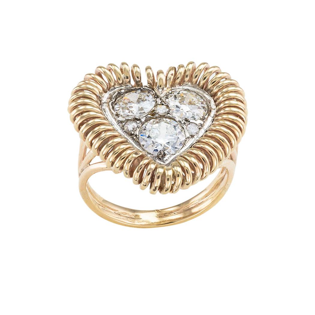 Old European-cut diamonds and yellow gold heart-shaped ring circa 1960.

The facts you want to know are listed below.  Read on.  It is all remarkably short, simple, and clear.

Contact us right away if you have additional questions. 

We are here to