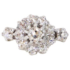 Old European Cut Early 20th Century English Diamond Daisy Cluster