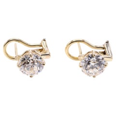 Old European Cut GIA Certified Diamond Yellow Gold Earrings