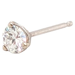 Old European Cut Single Diamond Stud Earring Mined D VVS .20ct Deco 1930's