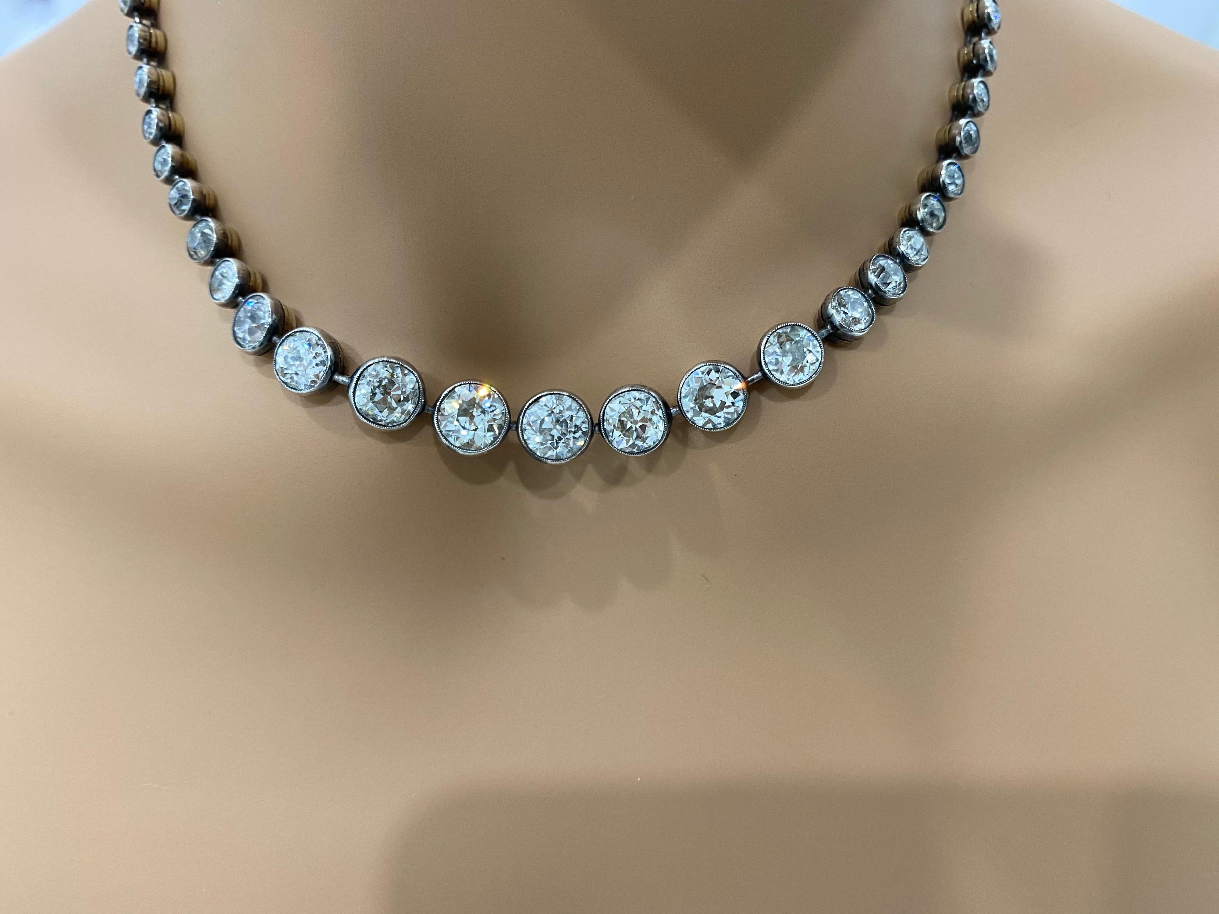 25 ct diamond tennis necklace