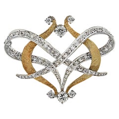 Old European Diamond Brooch Pin and Pendant