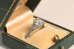 GIA Diamond Engagement Ring. 1.40ct Old European Cut Diamond Ring Platinum I SI1