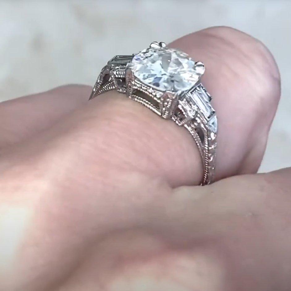 Old European Diamond Engagement Ring (GIA Approx. 1.4-Carats), Platinum Excellent état - En vente à New York, NY