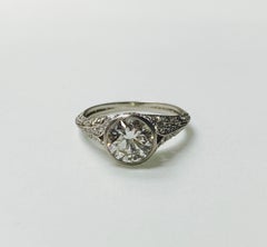 Old European Diamond Engagement Ring in Platinum