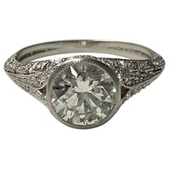 Old European Diamond Engagement Ring in Platinum