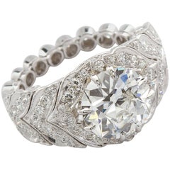 Old European Diamond Flexible Engagement Ring 2.50 Carat F-VVS2 GIA