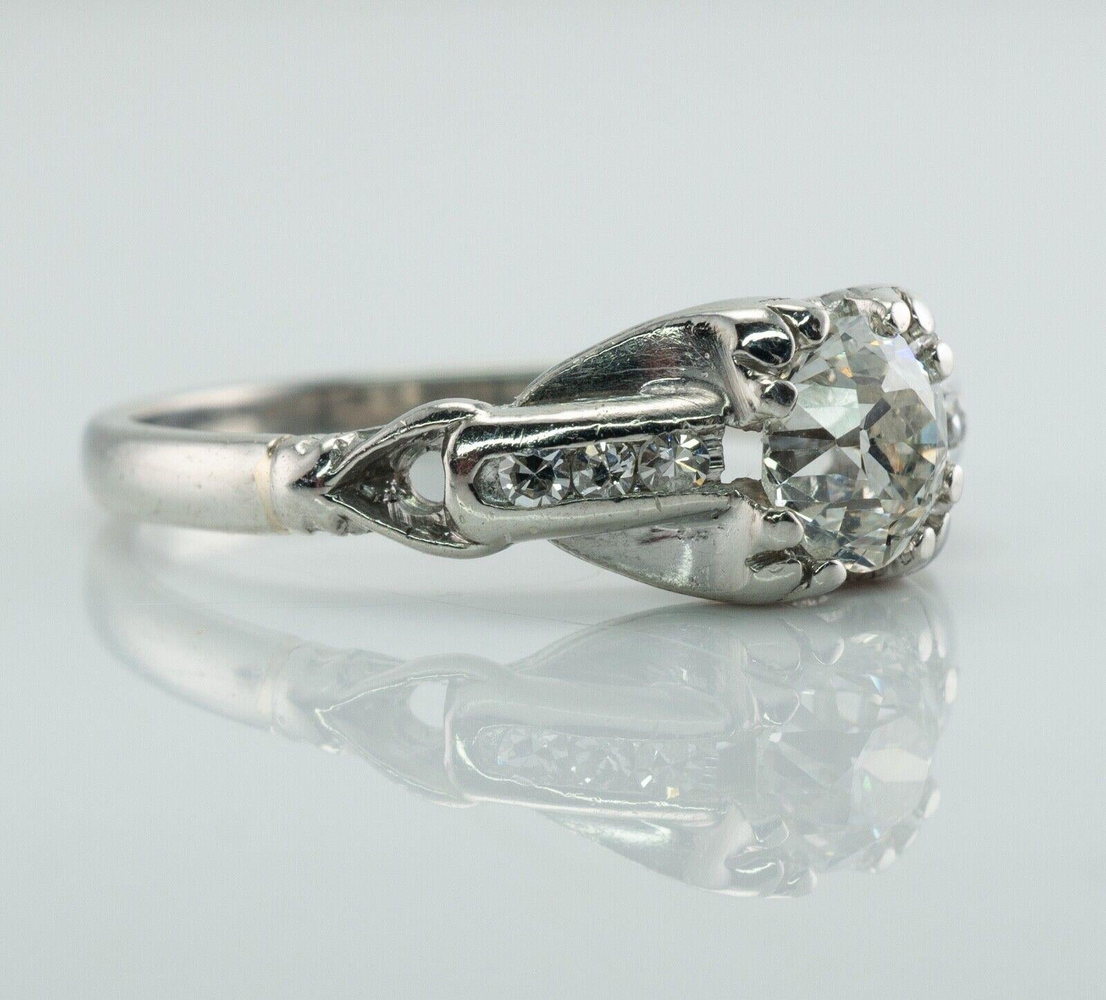Old European Cut Old European Diamond Ring Platinum Engagement .56cttw For Sale
