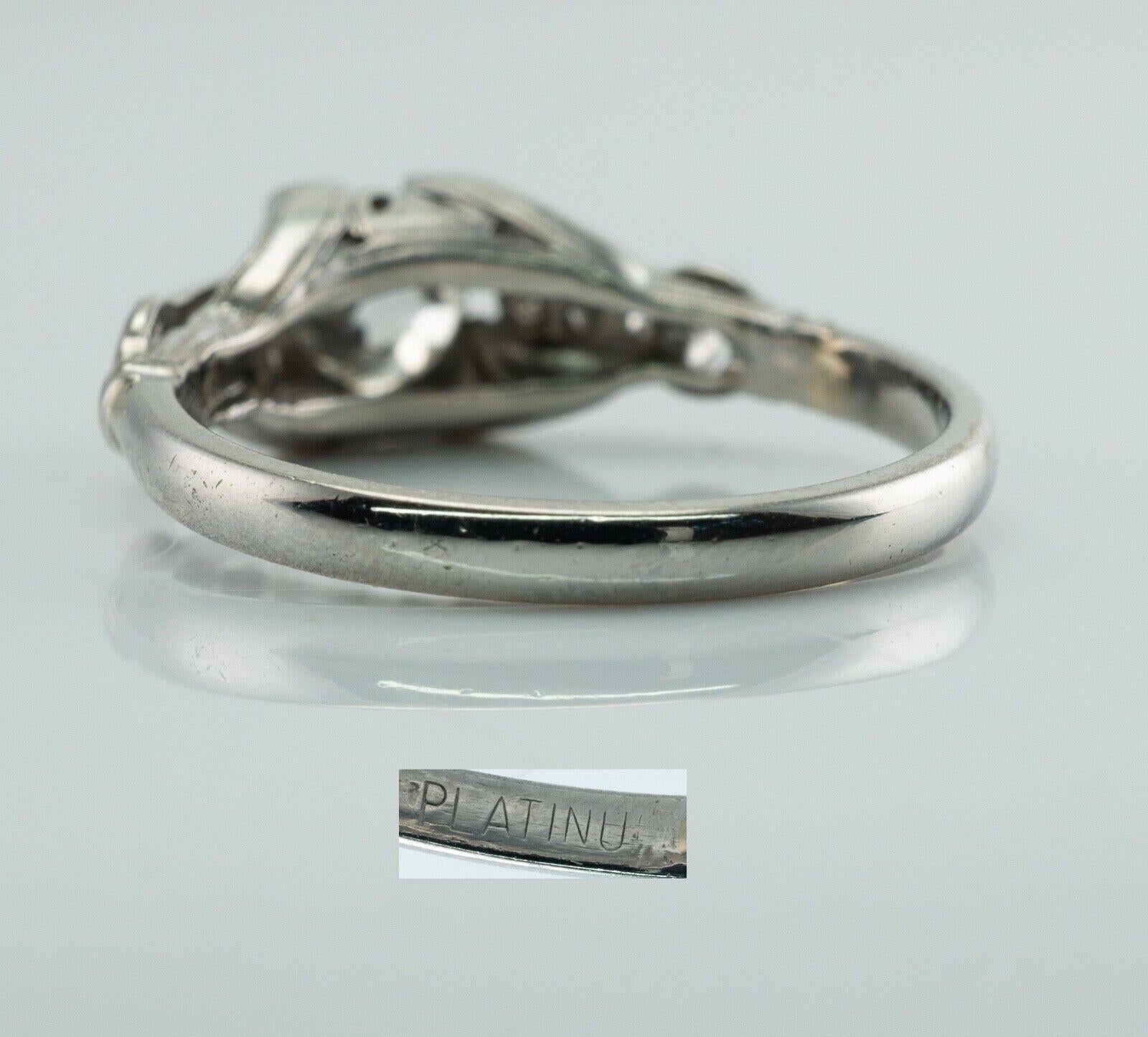 Old European Diamond Ring Platinum Engagement .56cttw In Good Condition For Sale In East Brunswick, NJ