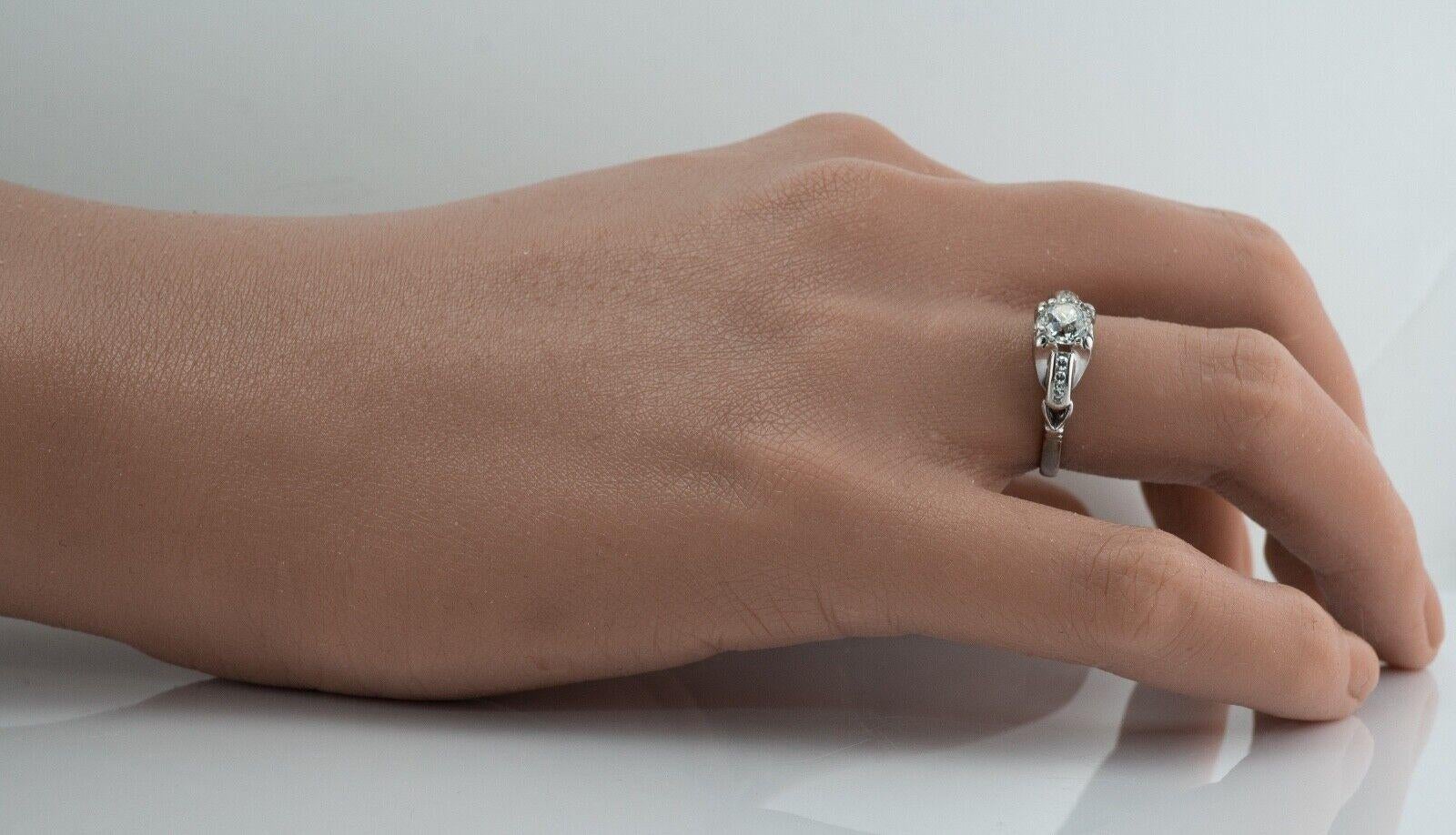 Old European Diamond Ring Platinum Engagement .56cttw For Sale 4