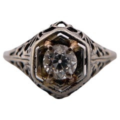 Antique Old European Filigree Diamond Ring