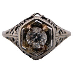 Old European Filigree Diamond Ring