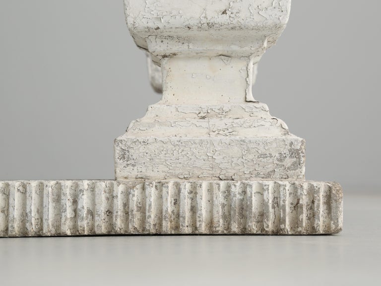 Old European Fluted Concrete Outdoor or Indoor Table on Four Column