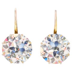 Alte europäische GIA 20,55 Karat Diamant Ohrringe
