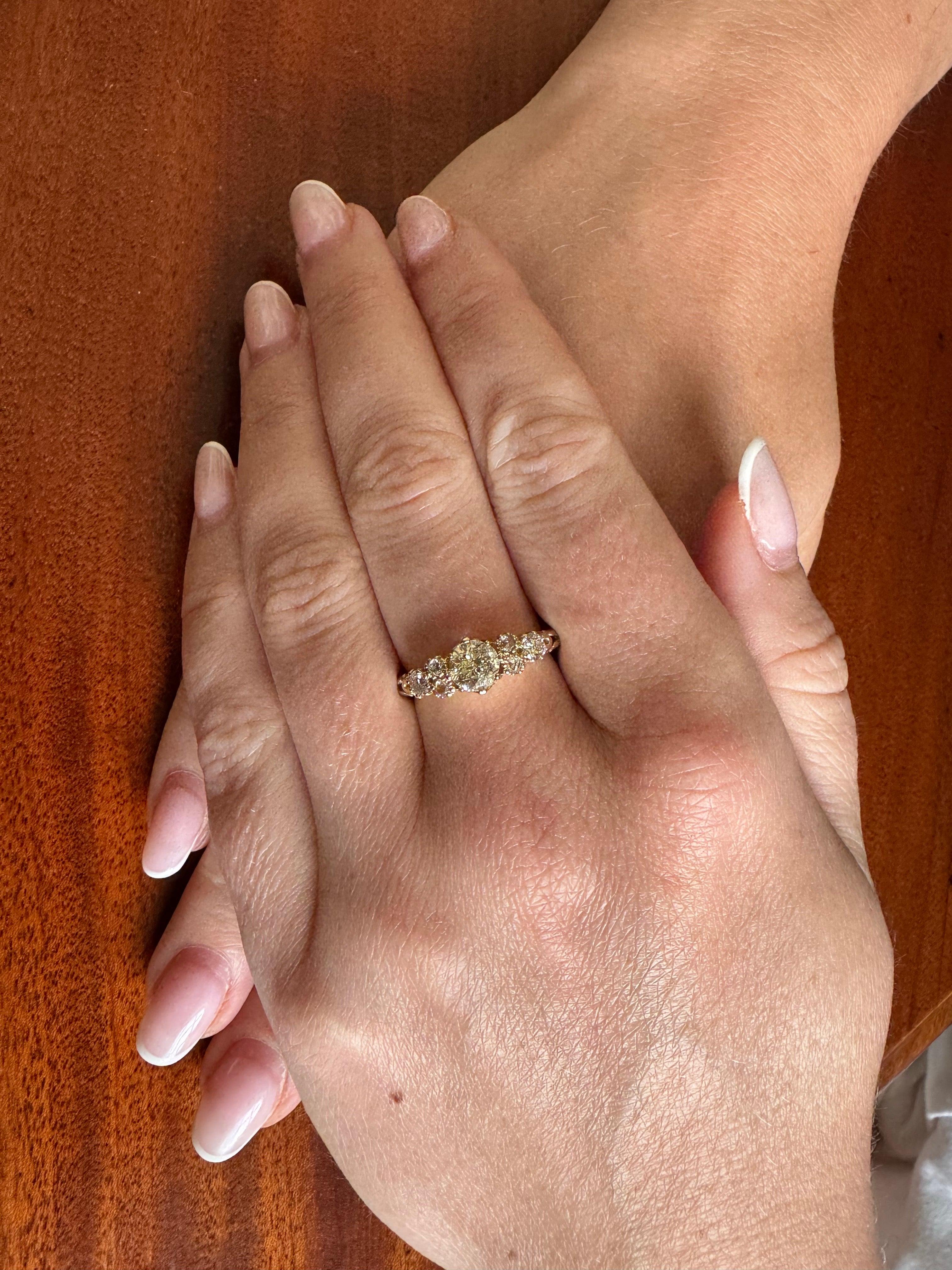 Old European Goldener Diamantring mit 1,20 Karat, frühes 20. Jahrhundert. im Angebot 4