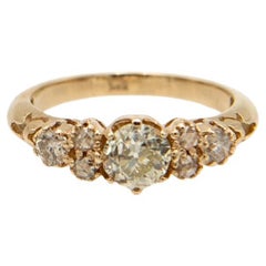 Old European Golden Diamond Ring 1.20ct, early 20th century.
