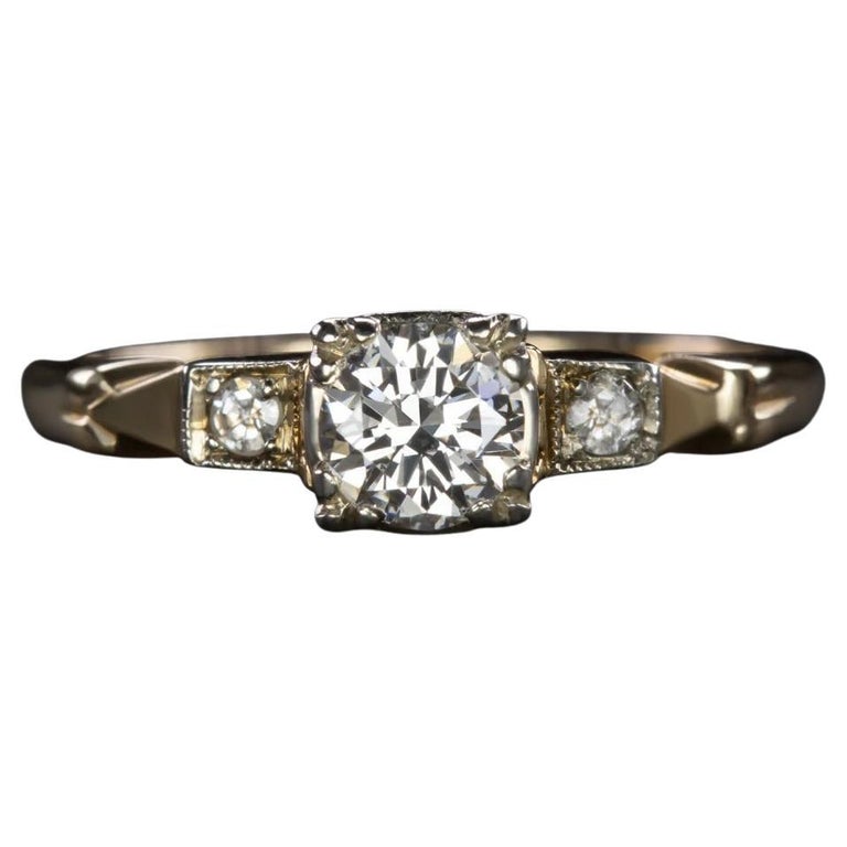 Old European Yellow Gold Diamond Ring For Sale at 1stDibs