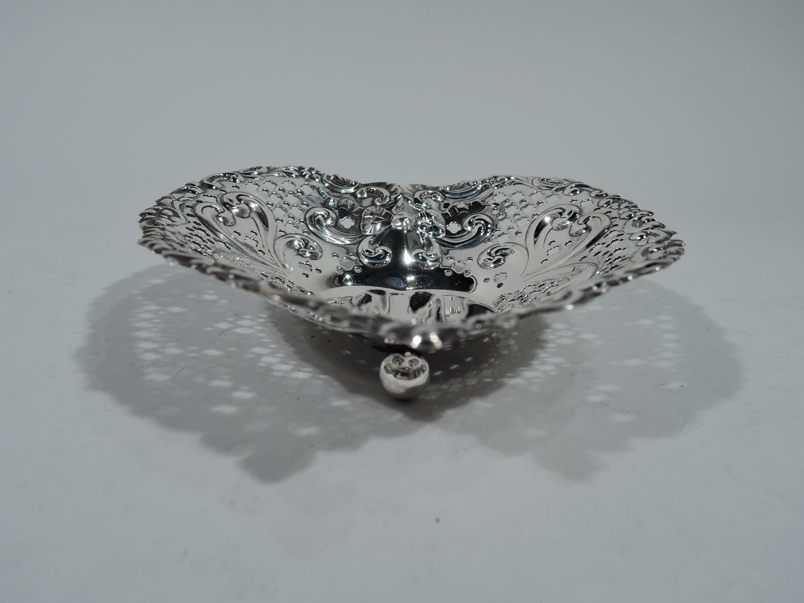 Victorian Old-Fashioned and Romantic Sterling Silver Heart Dish Bowl by Gorham