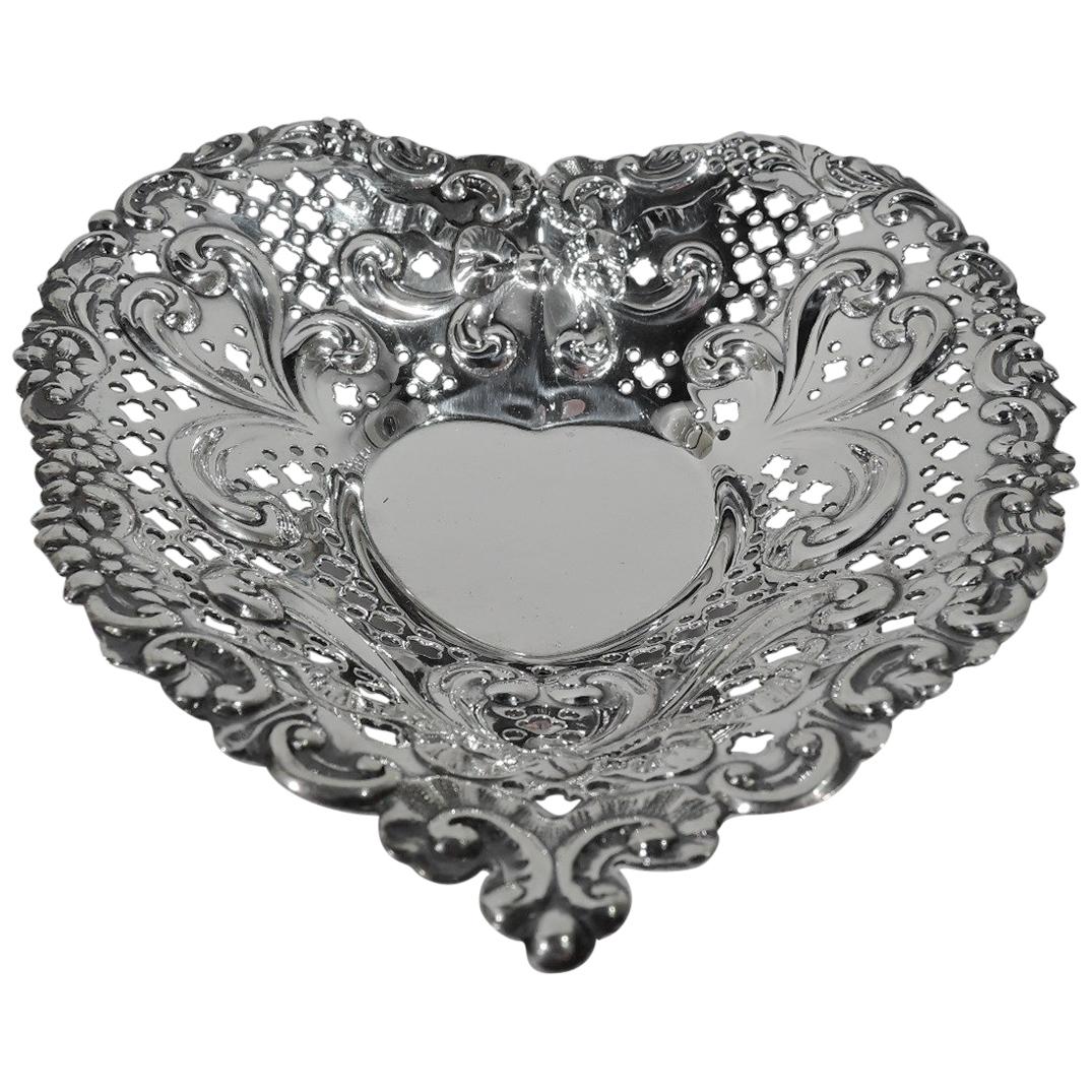 Old-Fashioned and Romantic Sterling Silver Heart Dish Bowl by Gorham