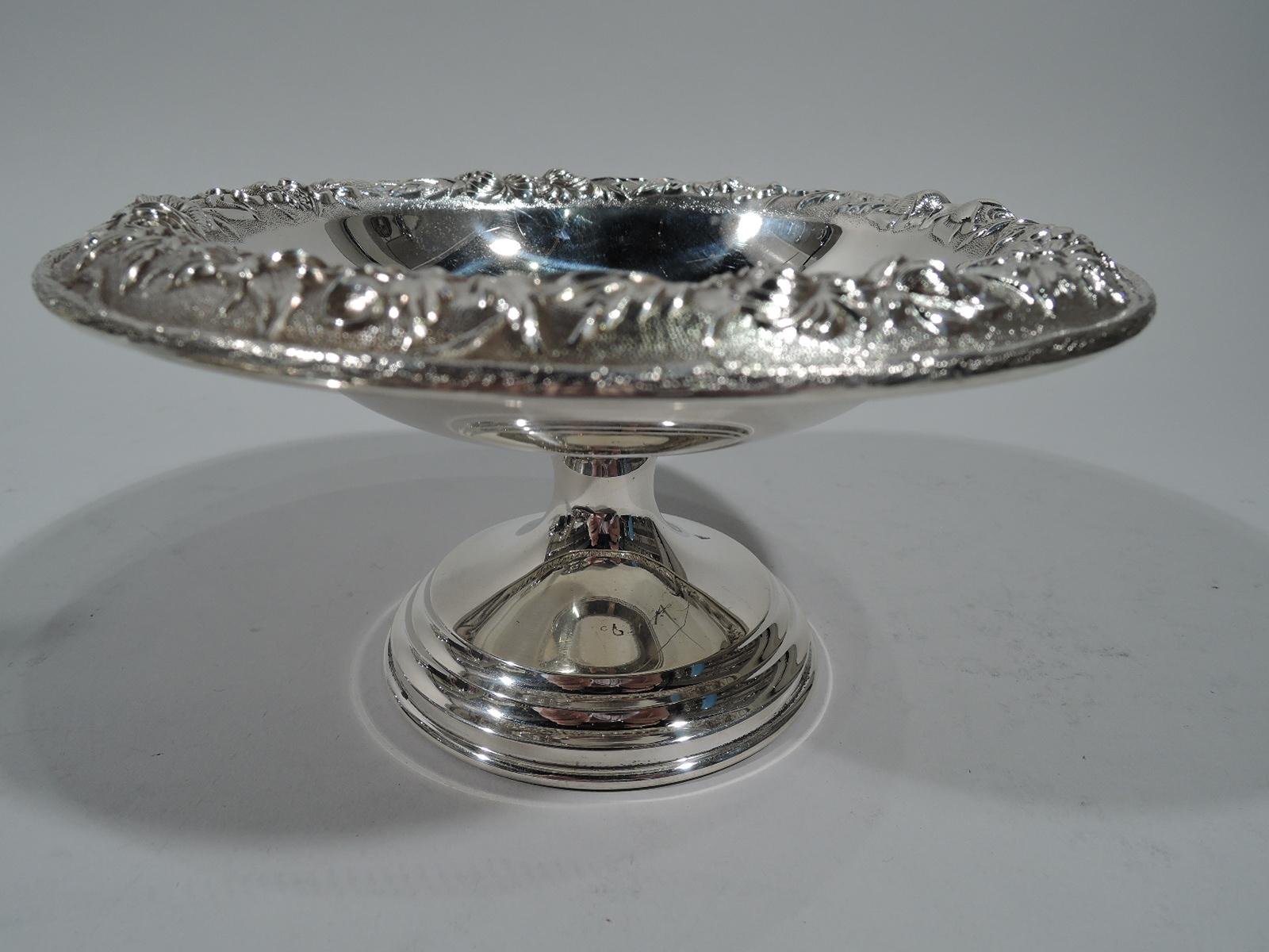 Victorian Old Fashioned Baltimore Repousse Sterling Silver Compote by Kirk