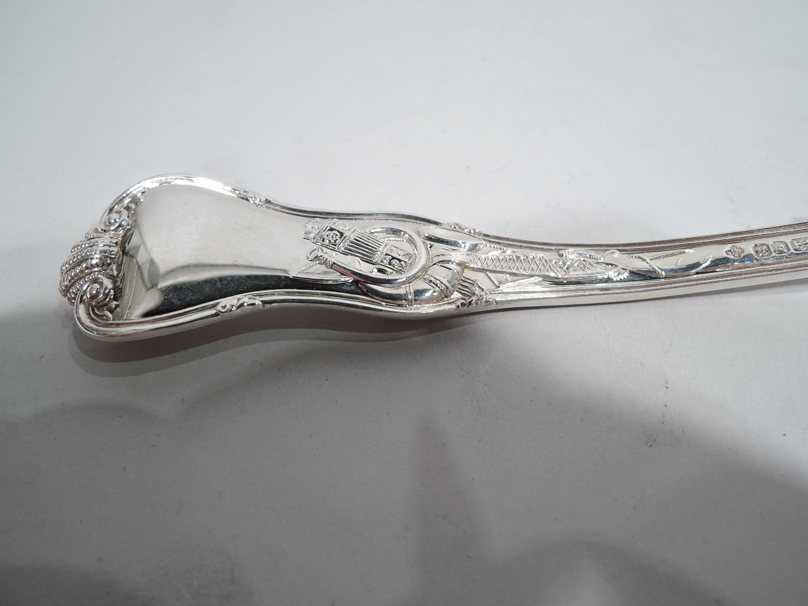 Late 20th Century Old Fashioned English Sterling Silver Shell Ladle with Stag Hunt